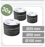 Quadrios 25CA669 Klittenband punten Om vast te plakken Haak- en lusdeel (Ø) 100 mm Zwart 30 stuk(s)