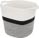 5five Decoratie opbergmand met hengsels 29 liter grijs/zwart/wit 31 x 31 x 31 cm polyester