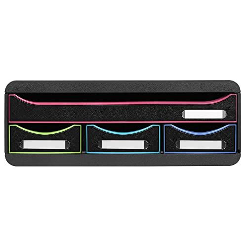 Exacompta TOOLBOX MINI - Box met 4 laden - Zwart/Arlequin/Zwart