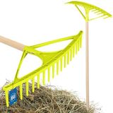KOTARBAU® Bladhark, Tuinhark, Kunststof, 64 cm, Mintgroen, 18 Tanden, Bladbezem, met Steel