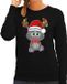 Bellatio Decorations Foute Kersttrui/sweater voor dames - Merry Christmas - zwart - kerstpoesje XXL