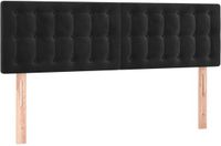 vidaXL Hoofdbord Fluweel Zwart 144x5x78/88 cm