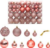vidaXL Kerstballen 100 st 3/4/6 cm roze en rosé