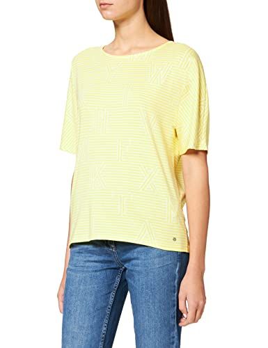 Gerry Weber Casual Dames T-shirt Lange Mouw Meerkleurig (Geel/Cru/Wit) 34 NL
