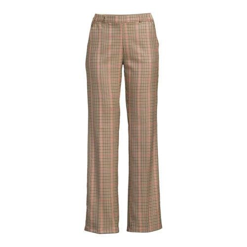 Para Mi Hannah Wide Leg Broek - Winter Checks - Bruin/Roze