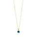 ZINZI Gold 14 karaat gouden ketting met vierkante hanger en Londen topaas 40-43cm ZGC537