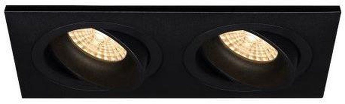 Philips Premium Anas Inbouwspot Zwart Dubbel - LED - 2700K