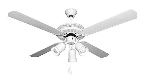 Orbegozo CT Plafondventilator met Licht, 4 Bladen Omkeerbaar, Diameter 132 cm, 60 W Vermogen en 3 Snelheden Wit