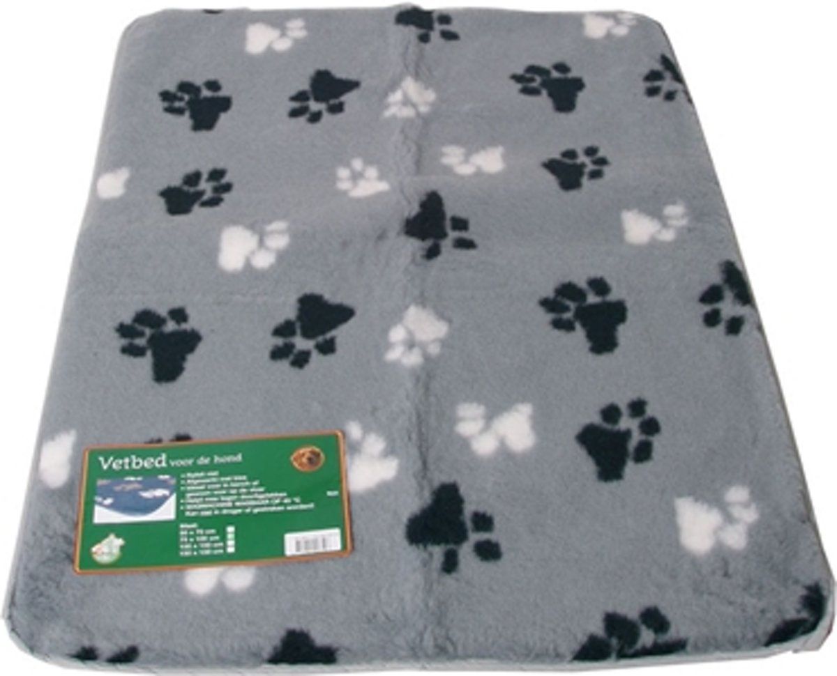 BOON Vetbed gebiesd grijs met pootprint 150x100 cm