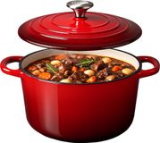 Castex Elegance Royal Fonte Braadpan met Deksel 28 cm - 6,4L - Inductie Pan - Braadpannen Fonte – Rood