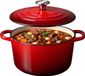 Castex Elegance Royal Fonte Braadpan met Deksel 28 cm - 6,4L - Inductie Pan - Braadpannen Fonte – Rood