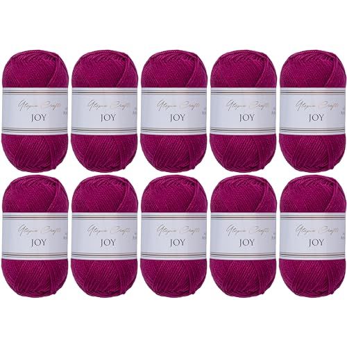 Utopia Crafts JOY Uni brei- en haakgaren - donkere framboos - 10 x 50g