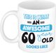 Bellatio Decorations Mok 60 jaar - Blauw - Keramiek - 300 ml