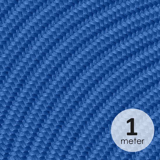 Home Sweet Home Strijkijzersnoer Blauw - stof - bestel per meter - elektriciteitssnoer 3 aderig - textielkabel 3x0.75m² - VDE gekeurd