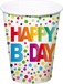 Folat Happy Bday Stippen Bekers 250ml - 8 stuks