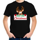 Bellatio Decorations Crazy cool Christmas Kerst t-shirt zwart voor kinderen M (116-134)