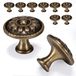 Fecraf Set van 10 antieke messing kastknoppen, retro bronzen keukenladeknoppen trekken, solide ronde dressoirknoppen voor nachtkastjes, kast met één gat voor gereviseerde meubels, diameter - 3 cm