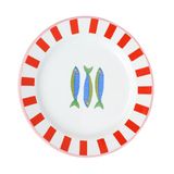 Talking Tables Handgemaakte geëmailleerde plaat 20 cm met funky vis ontwerp