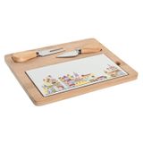 Fijalo DKD Home Decor Set voor voorgerechtjes Rood Blauw Keramiek Mediterrane Huizen (24,5 x 20 x 1,2 cm)