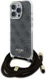Guess IML 4G Crossbody hoesje met koord voor iPhone 16 Pro - Bruin