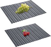 Azomor® Tapis de protection réglable pour évier de cuisine avec motif à pois et option de découpe - Gris