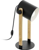 EGLO Hornwood Tafellamp - 1 lichts - 42cm - E27 - Hout/zwart - FSC Hout