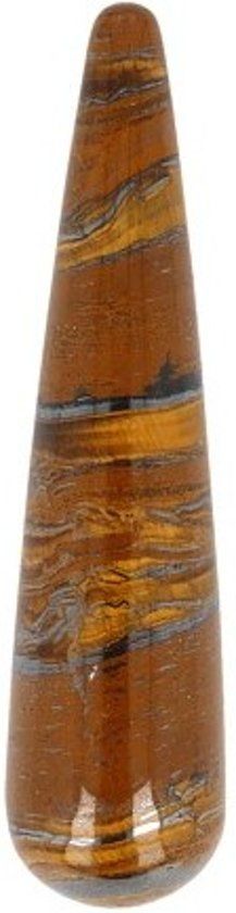 Patipada Massage griffel 7.5 cm Tijgeroog - bruin - 7.5 cm