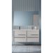 Saniclass Prime Essential Badkamermeubelset - 120x55x46cm - 2 ovale wasbakken wit - 2 kraangaten - 4 lades - rechthoekige spiegel - mat greige