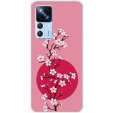 Xiaomi Bedrukt siliconen hoesje compatibel met Xiaomi Mi 12T, Xiaomi Mi 12T Pro Cherry blossom