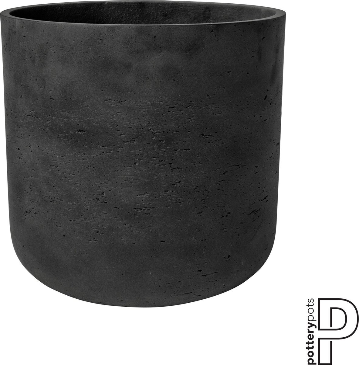 PotteryPots Bloempot Charlie Black washed-Grijs-Zwart D 32 cm H 31 cm