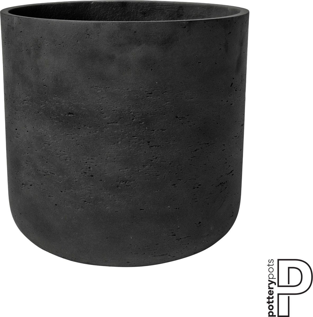 Pottery Pots Charlie Bloempot - Black washed-Grijs-Zwart - D 32 cm - H 31 cm