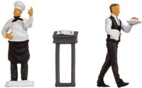 NOCH Tiny-scènes "Restaurant", met handgekleurde figuren, H0 schaal 1:87 perfect voor diorama's en modelspoorbaan
