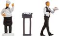 NOCH Tiny-scènes "Restaurant", met handgekleurde figuren, H0 schaal 1:87 perfect voor diorama's en modelspoorbaan