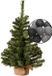 Merkloos / Sans marque Jja Showroom And Head Office Mini kunst kerstboom groen - met verlichting bollen zwart/grijs - H60 cm
