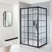 Hudson Reed Porte de douche noire à motif quadrillé | 140cm x 195cm et paroi latérale 80cm x 195cm | Barq