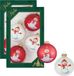 Krebs Glas Lauscha Gmbh 8x stuks luxe glazen kerstballen 7 cm wit en rood met sneeuwpop
