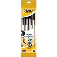 BIC Cristal Original Balpen, Medium Punt, 1,0 mm, Zwart, 5 Stuk