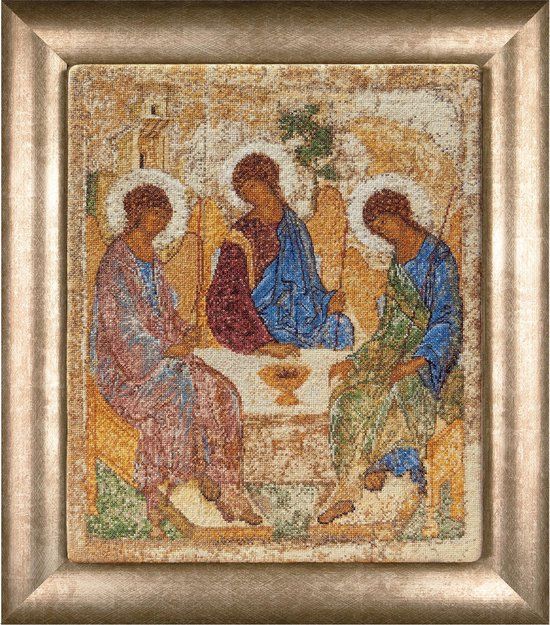 Thea Gouverneur Borduurpakket 570A - Icoon van de oudtestamentische Drievuldigheid - 30x35cm