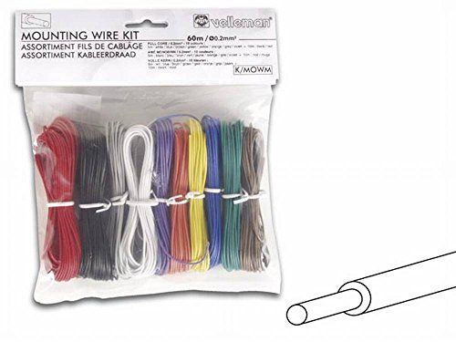 Velleman K/MOWM Schakeldraad-assortiment - 10 kleuren - 60 m - 0,2 mm2 volledig materiaal 276230
