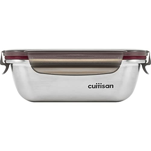 CANDL Cuitisan (Flora) EC7-SS03 Rechthoekige voorraaddoos met clipdeksel, magnetron- en ovenbestendig, 300 ml