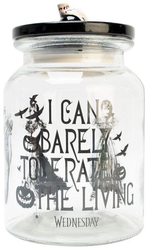Wednesday I Can Barely Tolerate The Living - voorraadpot Unisex Bewaardoos - meerkleurig - Standard