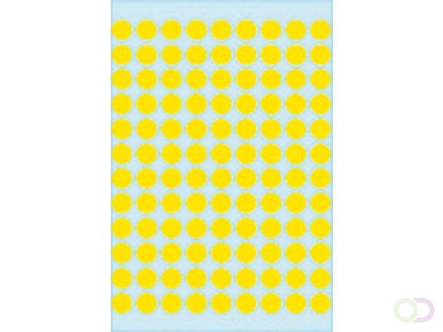 HERMA Etiket 1841 rond 8mm geel 540stuks