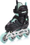 Meteor - Inlineskates Urbo - Maat 34-37 - Zwart/Mint - Verstelbaar - ABEC-9 - Met rem