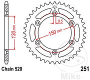 JT Sprockets JTR251.51SC Zelfreinigend stalen achtertandwiel