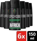AXE Africa Bodyspray Déodorant - 6 x 150 ml - Pack avantage
