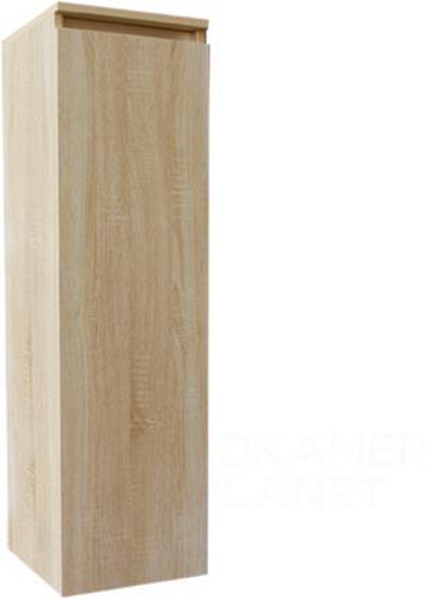 Badkamerplanet Half Hoge Kolomkast 120 cm Light Wood - Zwart