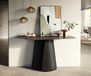 Livos Table console Edge Polygonal 140x50 cm Céramique Emperador Extra Lucidato Brun foncé Livos Métal Noir