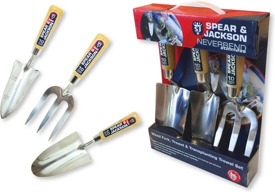 Spear &amp; Jackson plant set RVS gepolijst 3 delig - tuingereedschap set - cadeau voor vrouw - cadeau voor man- 3 delige - Tuinierset - Tuinsetje - Gereedschap voor Tuin - tuinschepje - 10JAAR GARANTIE