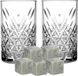 Pasabahce whiskyglazen - set 4x stuks van 320 ml - en 9x whisky ijsblokstenen - Cadeau set