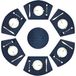Wedge Marineblauw Wedge placemats, set van 7 vinyl placemats voor ronde tafels, geweven antislip, hittebestendig, gemakkelijk schoon te maken, afveegbare, wasbare tafelmatten